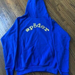 Spyder Blue Hoodie with Yellow Accents